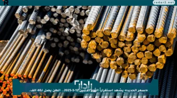 «سعر الحديد» يشهد استقراراً اليوم الاثنين 12-5-2025.. الطن يصل لـ40 ألف.